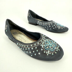 Elemento Embellished Flats Sequin Beaded Shoe India Size 5.5 Boho Festival Indie